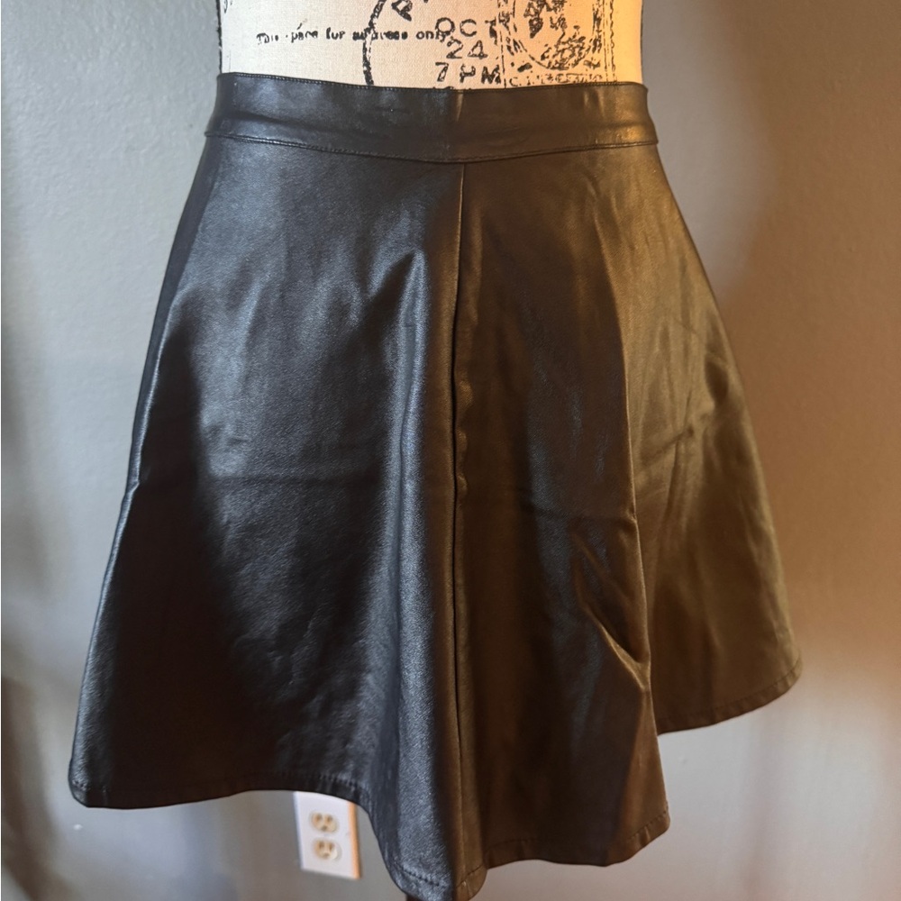 American Apparel Black Pleather Skirt